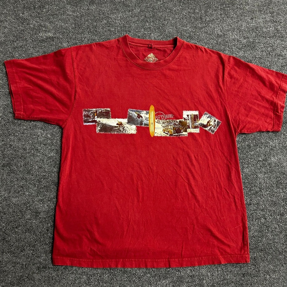 Newport Blue T-Shirt Mens Size XL Red Surf Graphic Cotton Short Sleeve Casual